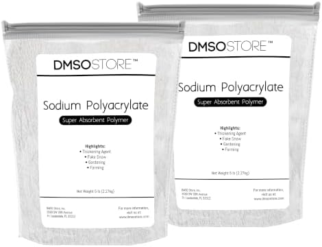 Sodium Polyacrylate 10 lbs. Super Water Absorbent Polymer for Making Instant Fake Snow Cleaning Spills, as a Thickening Agent and ice Packs. Absorbs Over 1000 Times its own Weight with Water.