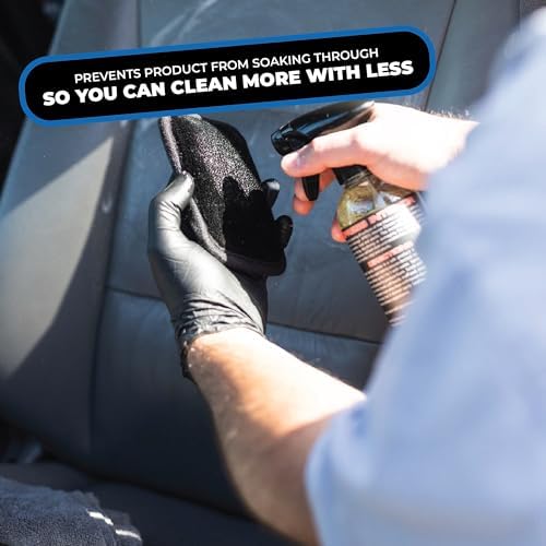 Interior Scrubber - Soft Microfiber Pad Safe for All Automotive Interior Surfaces; Deep Cleaning with Scratchless and Streak-Free Finish - 4 Pk