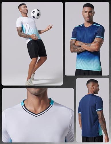 5 Pack Men's Quick Dry Athletic V Neck Gym Workout T Shirts