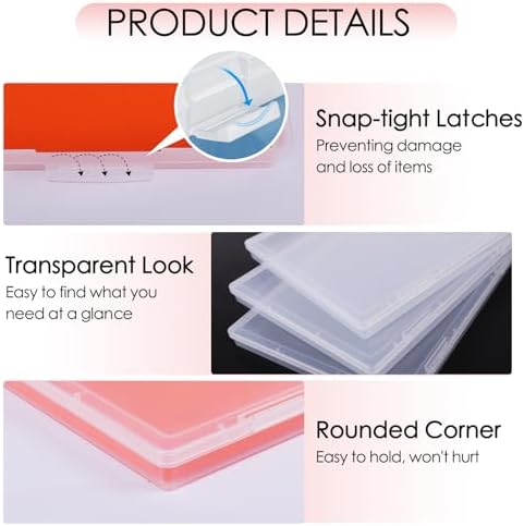 6 Pack Photo Storage Box, Fits 8" x 10" Photo & A4 Paper, Clear