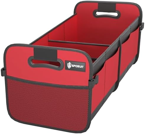 Trunk Organizer for Car - 70L Collapsible Sturdy Car Storage, Red