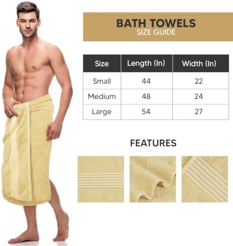 Luxurious Bath Towels Set, 27x54 in, 4 Pack, Soft, Beige