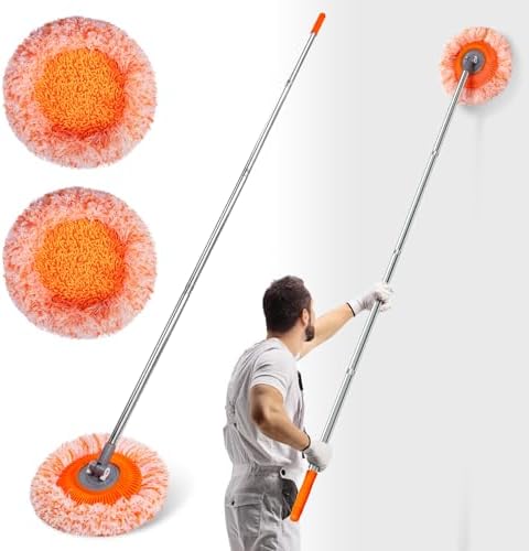 Wall Mop - 68" Wall Cleaner, Baseboard Cleaner, Professional-Grade Cleaning Tool with Handle, Dust Mop, Ceiling Fan Duster