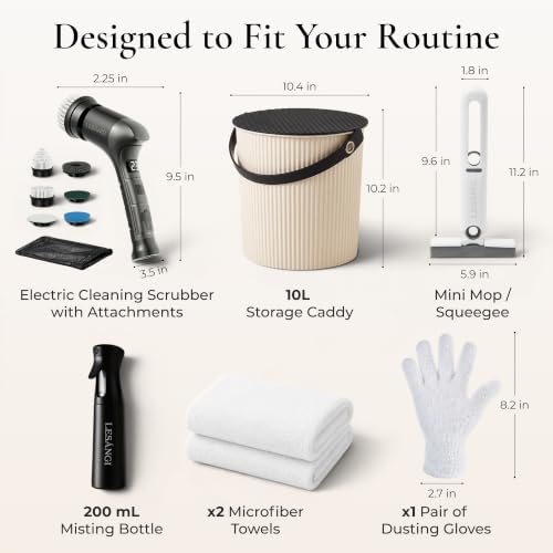 Complete Cleaning Kit – Power Scrubber, Retractable Squeegee & Multi‑Purpose Bucket for Home, Bathroom, Kitchen & Car Detailing
