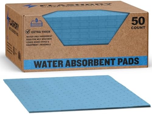 Water Absorbent Pads, Reusable Pads, 17.5"x13.5", 50 Count