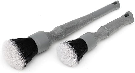 Detail Factory - TriGrip Ultra-Soft Detailing Brush Set - Scratch-Free Cleaning for Exterior, Interior Panels, Emblems, Badges, Gauges, Infotainment Screen - Grey
