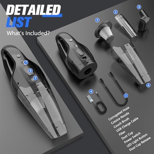 Cordless Handheld Vacuum with 12kPa Hurricane Suction