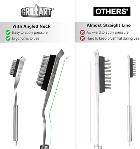 Grill Brush with Scraper/16.5” Stainless Wire Outdoor BBQ Cleaning