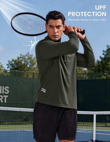 Men's 1/4 Zip Pullover Quarter Zip Athletic Golf Shirts