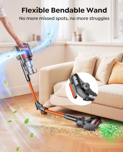 Cordless Vacuum Cleaner, 650W/55Kpa/70Mins Cordless Stick Vacuum Cleaners