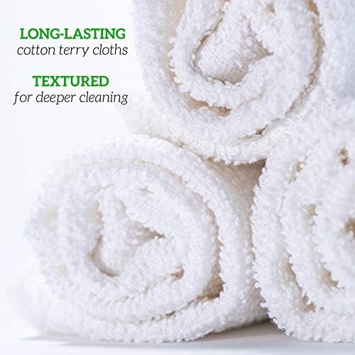 60-Pack Cotton Wash Cloths – 14"x17" Absorbent Cleaning Rags for Housekeeping, Kitchen Towels, Bar Mop Towels, Durable Terry Cloth Rags, Premium Quality Multipurpose Washcloths
