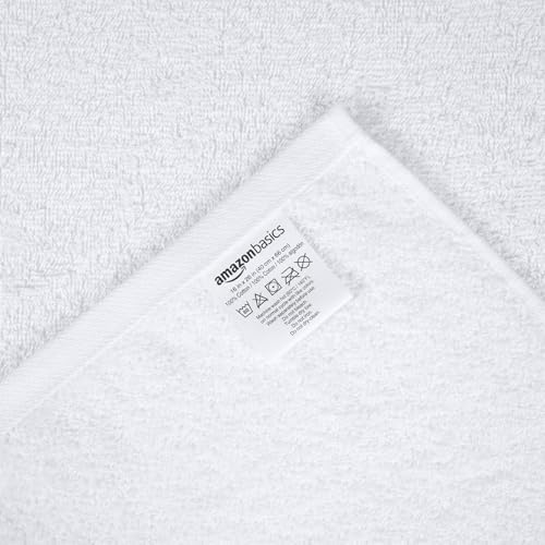 Soft and Thick Cotton Hand Towels for Gym, Quick Drying, 16 x 26 in, White, 24-Pack