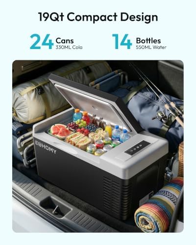 19QT 12 Volt Refrigerator, -4℉~68℉ Electric Cooler for Car