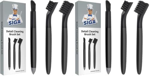 Grout Cleaner Brush Set, Detail Cleaning Brush Set for Tiles, Sinks, Drains, Grout Brush for Edge, Crevice Cleaning (Pack of 2)