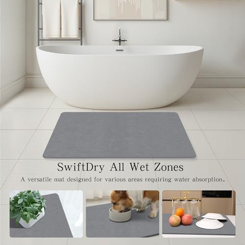 Extra Large Stone Bath Mat, 36''x24'' Stone Shower Mat