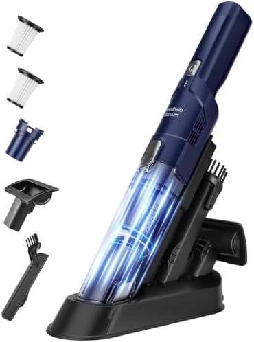 Hand Vacuum Cordless Rechargeable with Brushless Motor, Blue