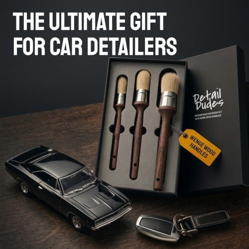 Premium Car Detailing Brush Set 3-pc, Detailing Kit Interior