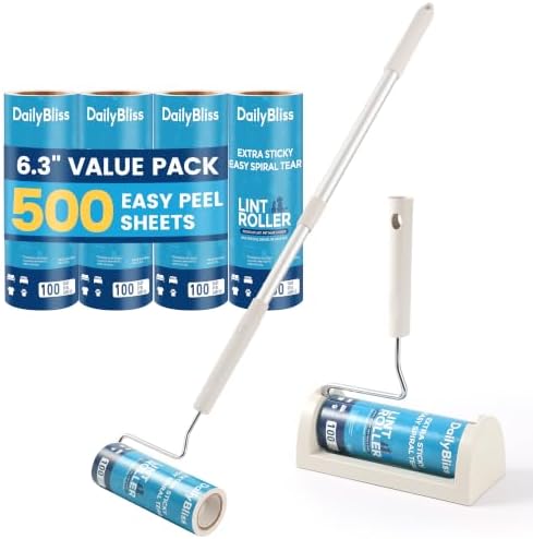 Extra Sticky Long Handle Lint Roller for Pet Hair, Floor