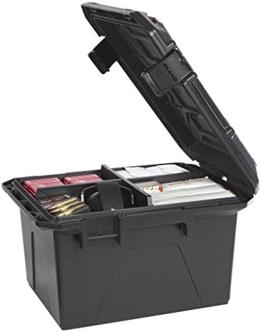 Ammo Crate, Black, Lockable Plastic Ammunition Storage Box, Water-Resistant Protection with Interlocking Foam and Removable Dividers