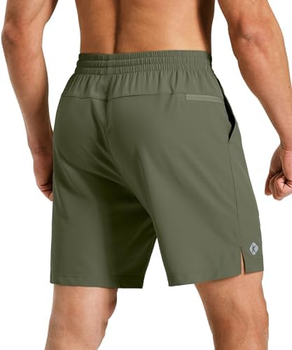 Men's 7" Athletic Running Shorts Quick Dry Lightweight Zip Pockets