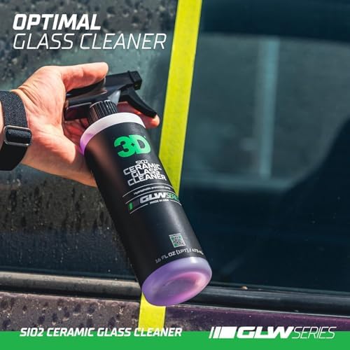 SiO2 Ceramic Glass Cleaner 1 Gallon – Hydrophobic Car Glass Cleaner with Rain Repellency – Optical-Grade Clarity, Streak-Free Shine & Ceramic Protection – Auto Detailing Spray – Made in USA