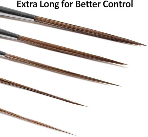 5-Piece Ox Ear Hair Long Liner Brush Set - Black