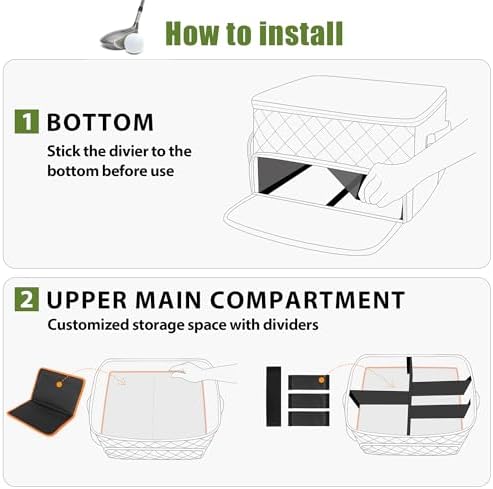 2 Layer Golf Trunk Organizer, Golf Car Storage Organizer,Black