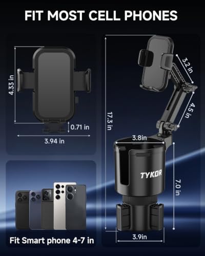 Cup Holder Phone Holder for Your Car, 2 in 1 Cup Holder Phone Mount