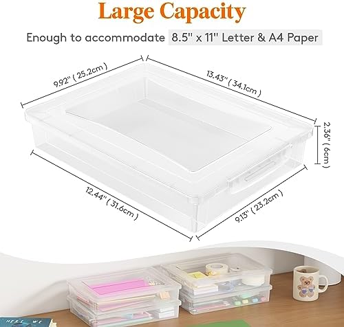 5 Qt Clear Storage Bins with Lids, 4 Pcs