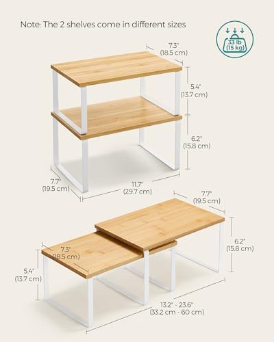 Cabinet Organizer Shelf, Set of 4 Spice Rack, Kitchen Storage