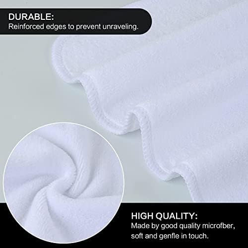 Microfiber Facial Cloths Fast Drying Washcloth 12inch x 12inch White 10 pack
