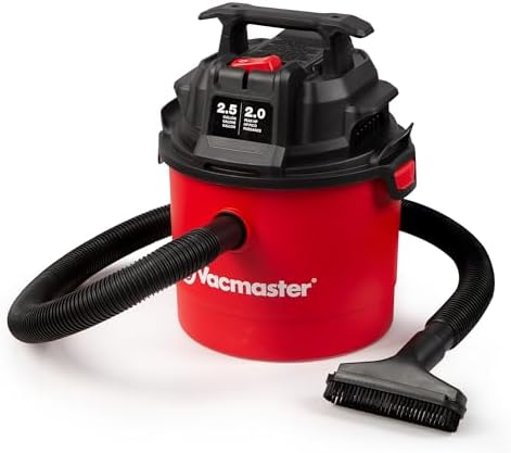 Vacmaster VOMCM205P 1101 2.5-Gal 2 Peak HP Wall Mount Wet/Dry Vac Red
