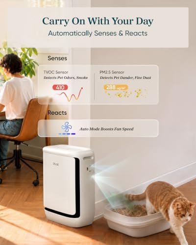 Smart Pet Air Purifier for Home Pets Large Room, Vital Pet Pro,White