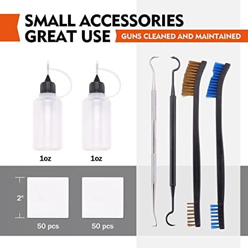 Gun Cleaning Kit Rifle Pistol Shotgun Universal Cleaning Kit for 20GA 12GA.45.40.357/.380/.38/9MM.338.325/8mm.30/7.62MM.270.250.243.22.17 All Calibers