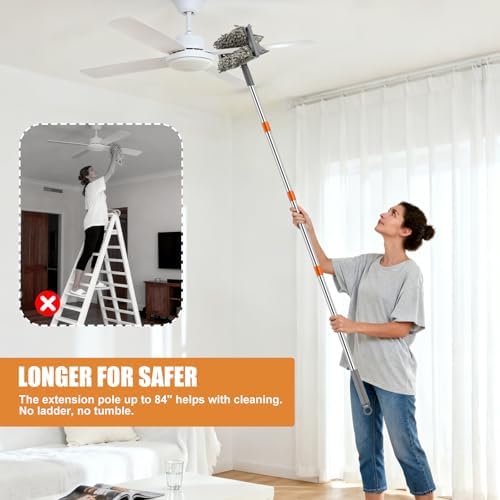 Baseboard Cleaner Tool with Handle, Ceiling Fan Cleaner Duster