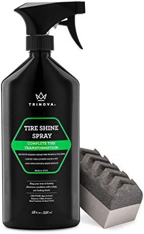 Tire Shine Spray, No-Wipe Wet Finish, 18 fl oz
