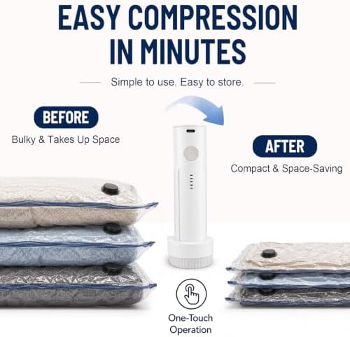 18 Pack Vacuum Storage Bags with Electric Pump, Space Save Bags for Travel