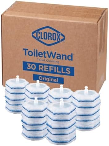 ToiletWand Disposable Toilet Cleaner Refills, 30 Count, Kills 99.9% of Germs and Viruses, Touch-Free Toilet Cleaning, Original Scent