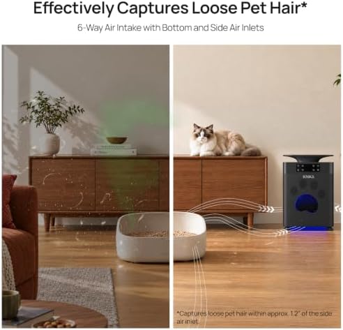 Pet Air Purifier for Home Pets Large Room, PetAir, APH2500P, Black