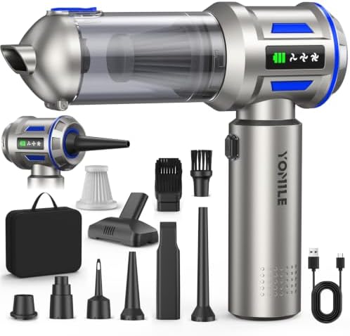 Mini Vacuum Cleaner, 2 in 1 27000PA Brushless Car Vacuum Air Duster 9000mAh Battery Air Blower Handheld Vacuum for Car,Office and Home
