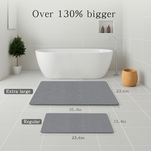 Extra Large Stone Bath Mat, 36''x24'' Stone Shower Mat