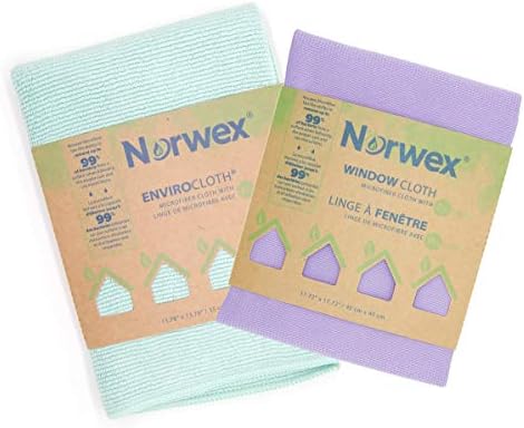 Basic Package - Microfiber - Glass Window Cleaning Cloth and Household Enviro Dusting Cloth Colors May Vary