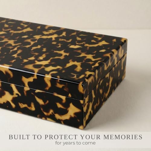 Decorative Storage Boxes - Set of 2 Tortoise Shell Organizer Boxes