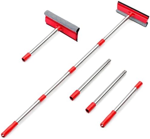DSV Professional Squeegee for Window Cleaning with Long 55" Extension Handle, Window Cleaning Kit, 2-in-1 Window Squeegee, Car Window Cleaner Tool, Window Cleaner for High Outdoor Windows