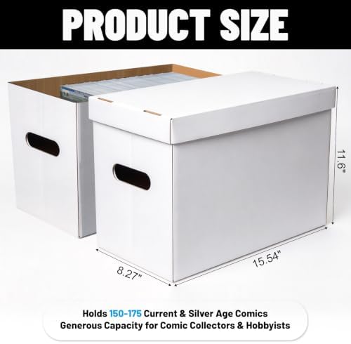 3 Pack Comic Book Storage Boxes Short Box Organizer for Collectors