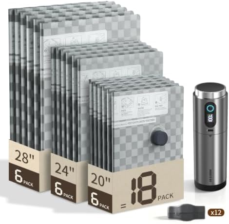 Travel Vacuum Bags with Rechargeable Pump,18 PCS Carry on Space Saver Bags
