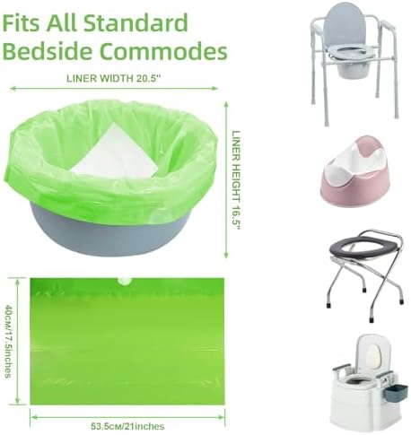 120 Pack Commode Liners with 120 Super Absorbent Pads