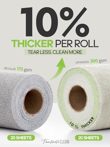 Kitchen Towels Roll, 40 Sheets, 10''x 10'' (Beige, MossGreen)