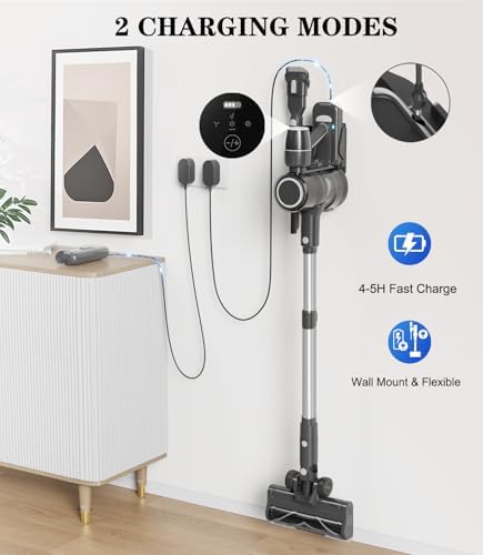 Cordless Vacuum Cleaner Stick Cleaners - Vacuums for Home Pet Hair Hardwood Floors Lightweight Electric Brooms with Rechargeable Battery Wireless Handheld Vacuum High Suction Power