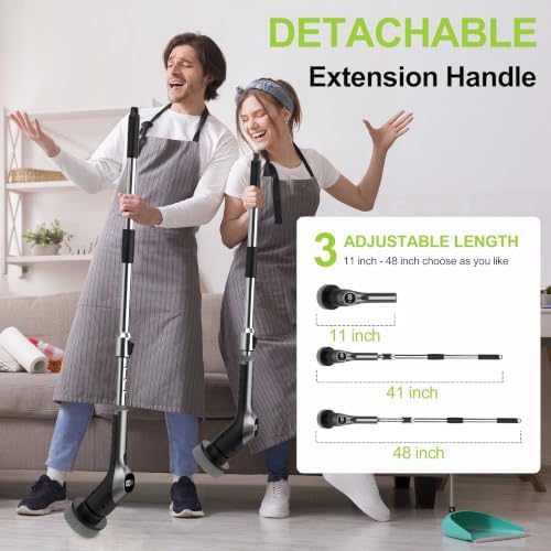 Electric Spin Scrubber - 10-in-1 Cordless Shower Scrubber & Cleaning Brush with Extendable Handle, 42 in-lbs Ultra High Torque, 2 Speeds, IPX7, LED Display, Smart AI Chip, for Bathroom, Kitchen